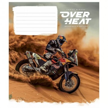 Тетрадь ученическая "Over heat" 018-3218L-4 в линию на 18 листов