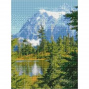 Алмазная мозаика Пейзаж - горы и елки Strateg HX021 30х40 см