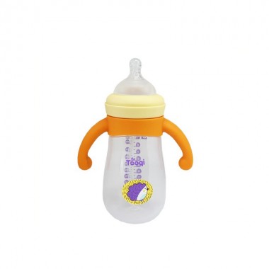 Бутылочка пластиковая с силиконовыми ручками MGZ-0200(Yellow) 260 мл