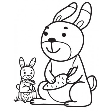 Детская книга-раскраска для малышей "Заяц" 403112 с подсказкой