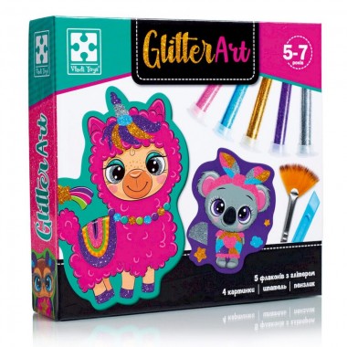 Набор для творчества Glitter Art Блестящие зверята VT4501-11, 5 флаконов с глиттерами