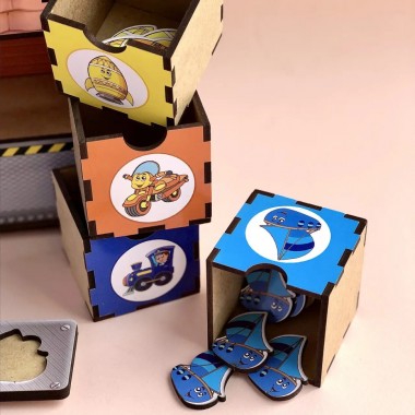 Деревянная настольная игра Транспорт-2 Ubumblebees (ПСД006) PSD006 сортер-комодик