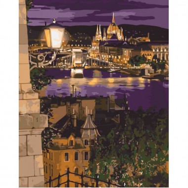 Картина по номерам. Городской пейзаж Магические краски Будапешта  KHO3534
