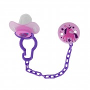 Дитячий набір Ланцюжок з пустушкою MGZ-0502(Violet) з кришкою