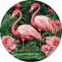 Картина по номерам Фламинго в цветах  KHO-R1005 диаметр 39 см Идейка