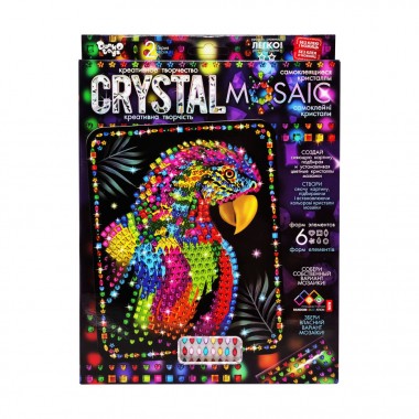 Креативное творчество Crystal mosaic Попугай CRM-02-06, 6 форм элементов
