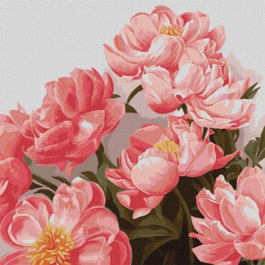 Картина по номерам Букет розовых пионов Идейка KHO3212 40х40см