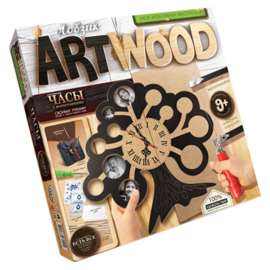 Комплект креативного творчества Часы ARTWOOD LBZ-01-01-05  для оформление интерьера (Дерево)
