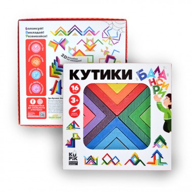 Развивающая игрушка-балансир Уголки Kupik 900095, 16 элементов