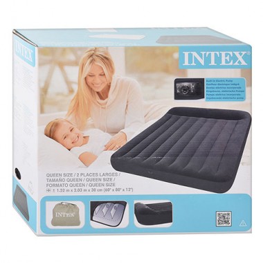 Велюр матрас Intex со встроенным насосом 66781