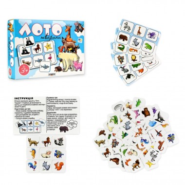 Детское лото Животные 30579, 54 фишки 9 планшеток