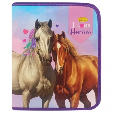 Папка для тетрадей на молнии I LOVE HORSES АП-1001-8