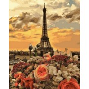 Картина по номерам. Rainbow Art Закат в Париже GX32002-RA