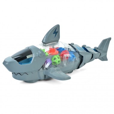 Интерактивная игрушка Робот Акула S-2A(Grey) серый, музыка, свет, подвижные детали, ездит