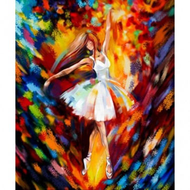 Картина по номерам Балерина в белом Danko Toys KpNe-01-06 40x50 см