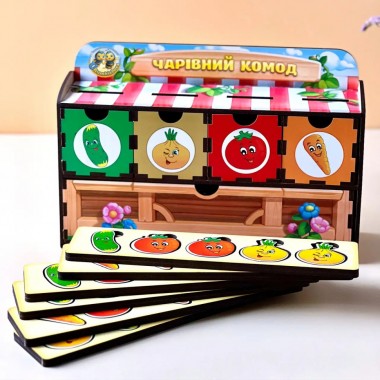 Деревянная настольная игра Овощи -2 Ubumblebees (ПСД008) PSD008 сортер-комодик