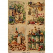 Декупажная карта на крафт-бумаге