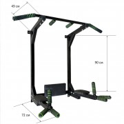 Тренажер турнік з підйомними брусами Iron Pro 4 в 1 NE-TR-5B, з м'якими ручками, чорний