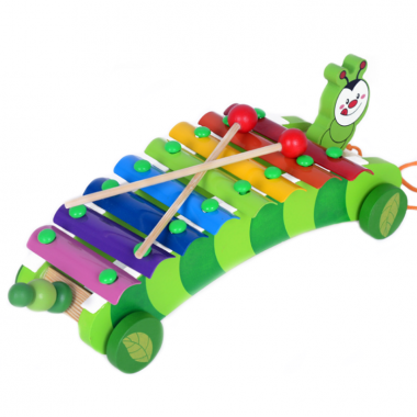Деревянная игрушка Ксилофон Metr Plus MD 1659 30 см (Гусеница)