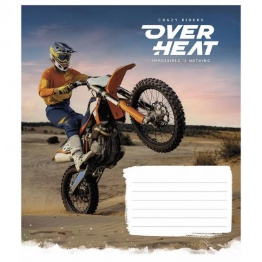 Тетрадь ученическая Over heat 018-3218K-2 в клетку на 18 листов