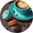 Картина по номерам Кофейная мечта  KHO-R1007 диаметр 29 см Идейка