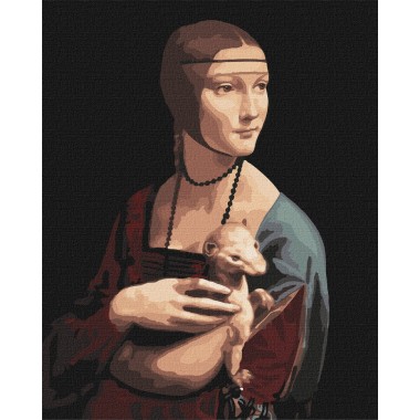 Картина по номерам Дама с горностаем ©Леонардо да Винчи Идейка KHO4818 40х50 см