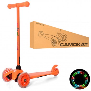 Детский самокат iTrike BB 3-013-5-OR MINI светящиеся колеса