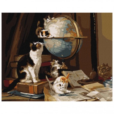 Картина по номерам Любознательные котята Идейка KHO4475 40х50 см