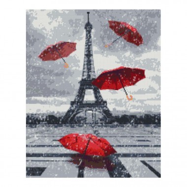 Алмазная мозаика Дождливый Париж Brushme DBS1022 40х50 см