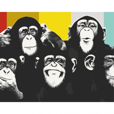 Картина по номерам без подрамника Веселые шимпанзе Art Craft 11510-ACNF 40х50 см