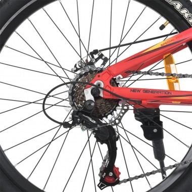 Велосипед MTB2401-1, 24 дюймів, алюмінієва рама 11 Shimano 21SP червоно-чорний