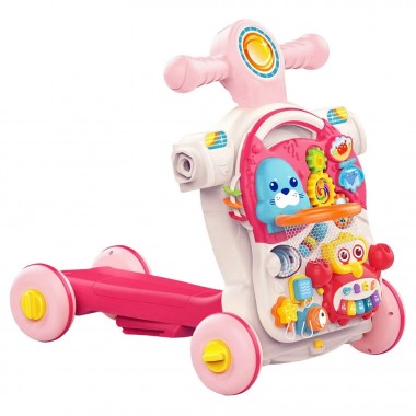 Детские ходунки-каталка Первые шаги 4 в 1 HUANGER HE0827(Pink) музыкальные