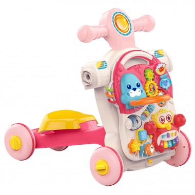 Детские ходунки-каталка Первые шаги 4 в 1 HUANGER HE0827(Pink) музыкальные
