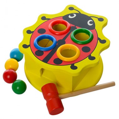 Деревянная игрушка стучалка Metr Plus Божья коровка MD 0045-3