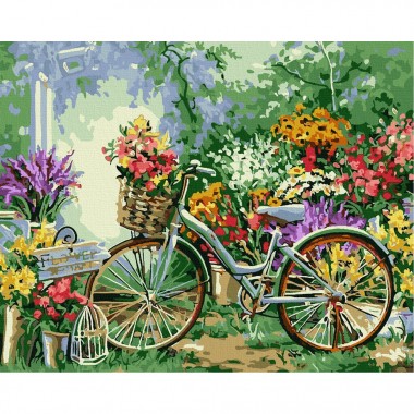 Картина за номерами. Art Craft "Велосипед в квітах" 40 * 50см 12501