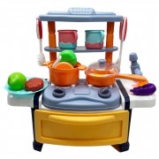 Детская игрушечная кухня 899-1 звук, свет, посуда, продукты