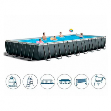 Бассейн каркасный PREMIUM POOL INTEX 26378 фильтр-насос, лестница, подстилка, тент