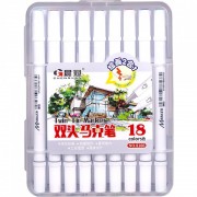 Набор фломастеров двухсторонних 18 цветов 8166-18 в пластиковом боксе