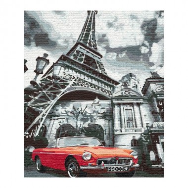 Картина за номерами "Червоний колір Парижа" BS51606  Brushme 40х50 см