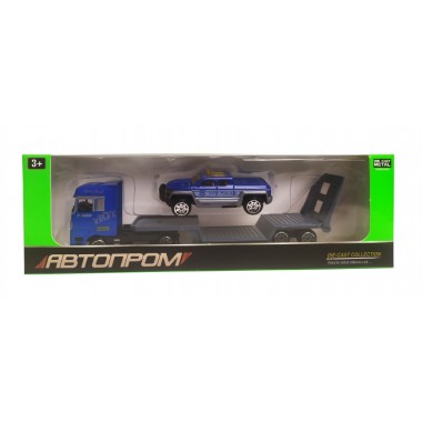 Игрушка трейлер металлическая 7879 "АВТОПРОМ" (Джип City Police)