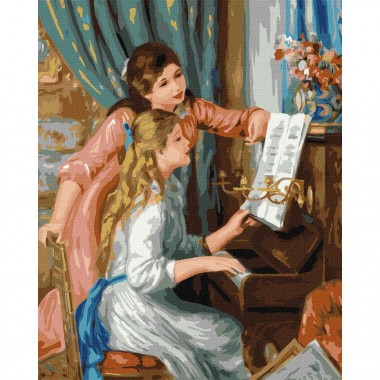 Картина по номерам Две девушки за фортепиано ©Pierre-Auguste Renoir Идейка KHO2664 40х50 см