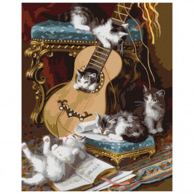 Картина за номерами "Пухнасті музиканти" ©Jules Gustave Leroy Ідейка KHO4478 40х50 см