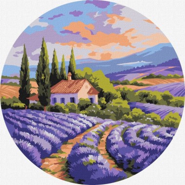 Картина по номерам "Домик в поле" ©art_selena_ua KHO-R1160 диаметр 26 см Картина по номерам "Домик в поле" ©art_selena_ua KHO-R1160 диаметр 26 см