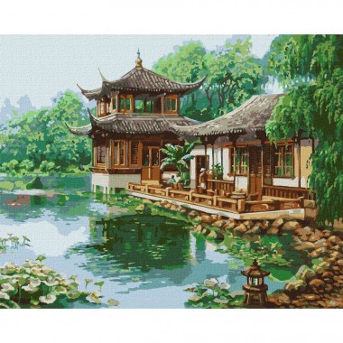 Картина по номерам Китайский домик Идейка KHO2881 40х50 см