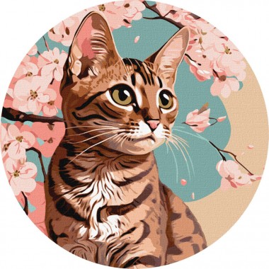 Картина по номерам Волшебный котенок  KHO-R1012 диаметр 39 см Идейка