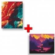 Набір картин за номерами 2 в 1