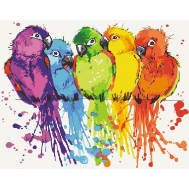 Картина за номерами "Райдужні папуги" Art Craft 10617-AC 40х50 см