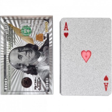 Игральные карты Доллар 14-99 серебристые 54 шт