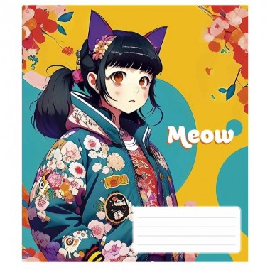 Тетрадь общая Kawaii 048-3302L-1 в линию, 48 листов