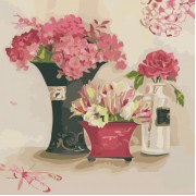 Картина по номерам Идейка Букеты Розовые мечты 40х40 см. KHO2060